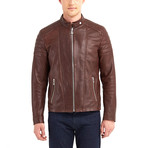 Nathaniel Biker Leather Jacket // Hazelnut (S)