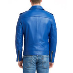 Richard Biker Leather Jacket // Blue (3XL)