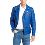 Richard Biker Leather Jacket // Blue (M)