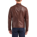 Nathaniel Biker Leather Jacket // Hazelnut (L)