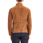 Marco High Collar Leather Jacket // Tobacco (M)
