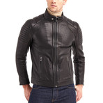 Jace Biker Leather Jacket // Black (2XL)