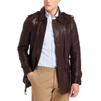 Joseph Leather Jacket // Chestnut (S)