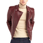 Richard Biker Leather Jacket // Bordeaux (3XL)