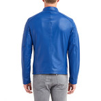 Nathaniel Biker Leather Jacket // Blue (2XL)