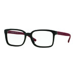 Burberry // Men's Acetate Rectangle Optical Frames // Black + Red