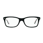 Men's 0RX5228 Wayfarer Optical Frames // Black + White + Red