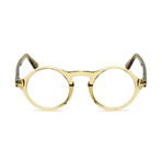 Tom Ford // Men's Clear Brown Round Acetate Optical Frames // Clear Light Brown