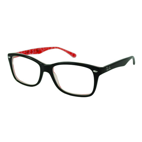 Men's 0RX5228 Wayfarer Optical Frames // Black + Red + White