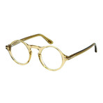 Tom Ford // Men's Clear Brown Round Acetate Optical Frames // Clear Light Brown