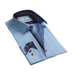 Solid Reversible Cuff Button Down Shirt // Light Blue (L)