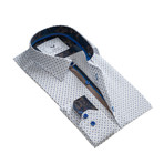 Reversible Cuff Button Down Shirt // White + Blue (3XL)