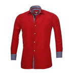 Celino // Reversible Cuff Button-Down Shirt // Red + Blue (3XL)