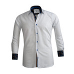 Reversible Cuff Button Down Shirt // White + Blue (XL)