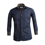 Celino // Reversible Cuff Button-Down Shirt // Blue + Gold (S)