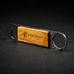 Sommelier Premium Damascus Steel Bottle Opener // Olive Wood Handle