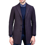 Andre Wool Coat // Brown + Blue (XL)