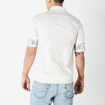 Polo Shirt // White + Blue (XL)