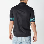 Polo Shirt // Black + Teal (2XL)
