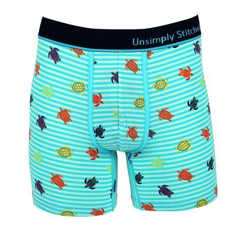 Unsimply Stitched // Turtles Boxer Brief // Blue (S)