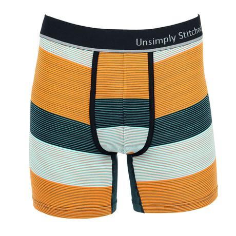Unsimply Stitched // Color Block Boxer Brief // Orange + Black + White (S)