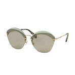Miu Miu // Women's Sunglasses // Gold Transparent Green + Light Brown