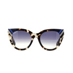 Women's Sunglasses // Dark Gray Havana + Blue Gradient
