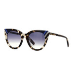 Women's Sunglasses // Dark Gray Havana + Blue Gradient