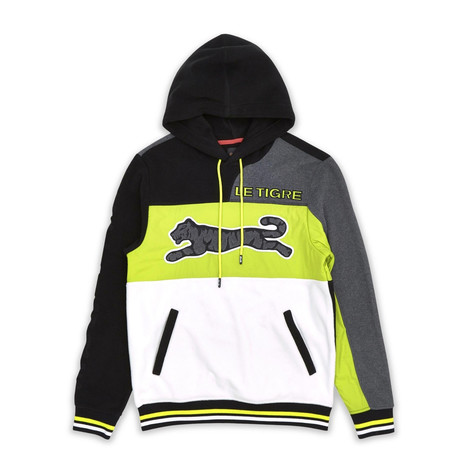 Tilly Hoodie // Black + White + Green (S)