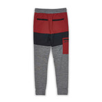 Palmer Sweatpants // Black + Gray + Red (S)