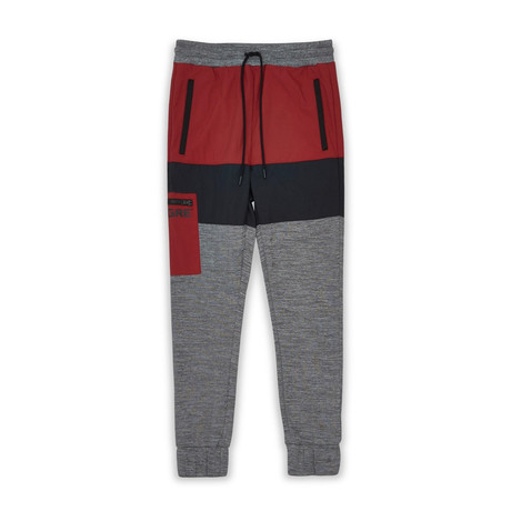 Palmer Sweatpants // Black + Gray + Red (S)