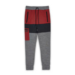 Palmer Sweatpants // Black + Gray + Red (M)