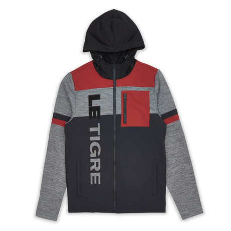 Darcy Hoodie // Black + Gray + Red (S)