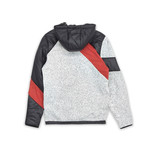 Merritt Track Jacket // Black + Gray + Red (S)