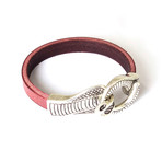 Cobra Collection // Leather Bracelet // Red (8")