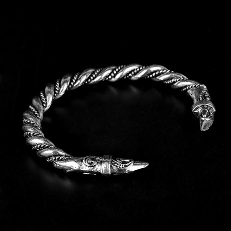 Dragon Bangle // Antique Silver