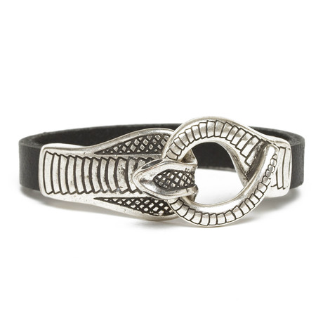 Cobra Collection // Leather Bracelet // Black (8")