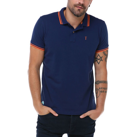 Comfort-Fit Basic Polo Shirt // Navy Blue (XS)