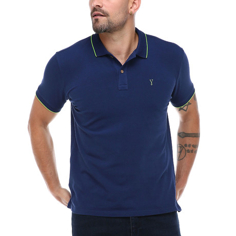 Stretch Basic Polo Shirt // Navy Blue (XS)