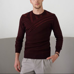 Woolen Pullover + Punch Needle Embroidery // Burgundy (L)