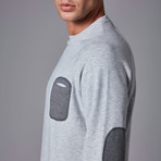 Sweatshirt + Contrast Pocket + Patch Elbow // Gray Melange (L)