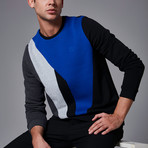 Sweatshirt + Contrast Asymmetric Panels // Gray Melange (L)