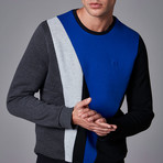 Sweatshirt + Contrast Asymmetric Panels // Gray Melange (L)
