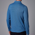 Casual Jacquard Jersey Shirt // Blue (XL)