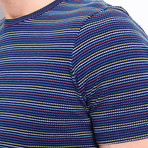 Striped Indigo Dye Jersey T-Shirt // Indigo Blue (XS)