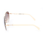 Balmain // Women's BL2103B Sunglasses // Light Gold + Ivory