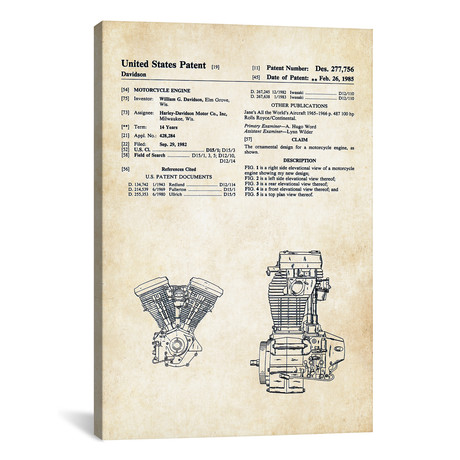 Harley Davidson Evolution Engine (12"W x 18"H x 0.75"D)