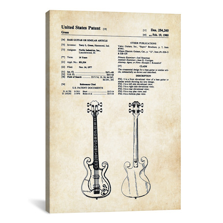 Epiphone Scroll Bass Guitar (12"W x 18"H x 0.75"D)