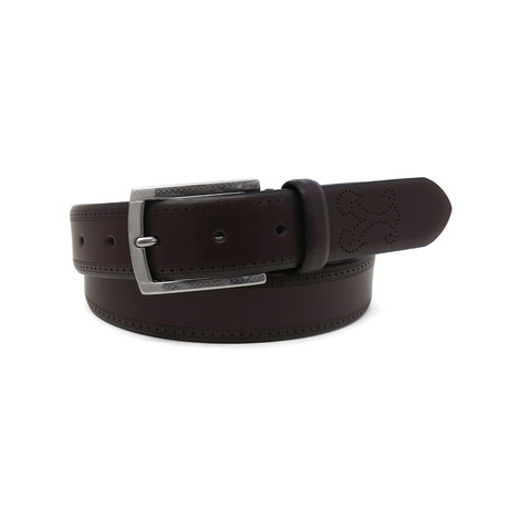Enzo Italian Leather Dress Belt // Wine (32)