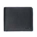 Pop Color Stitched Bi-Fold Wallet (Black)